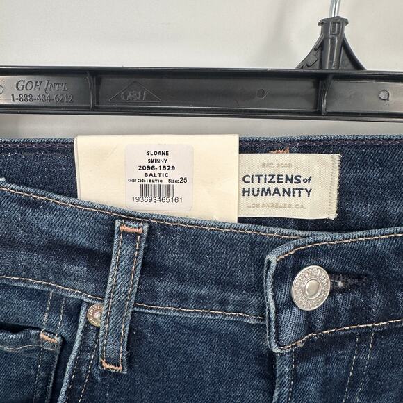 CITIZENS OF HUMANITY NWT Sloane Skinny Denim Jean in Baltic Dark Wash // 25 - Picture 8 of 12